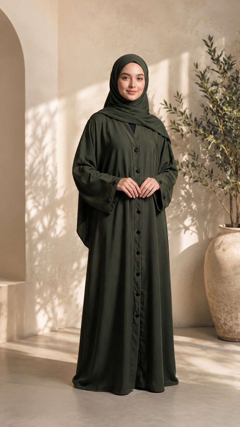 Black Button Down Abaya | Classic Islamic Wear for Women