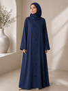 Black Button Down Abaya | Classic Islamic Wear for Women