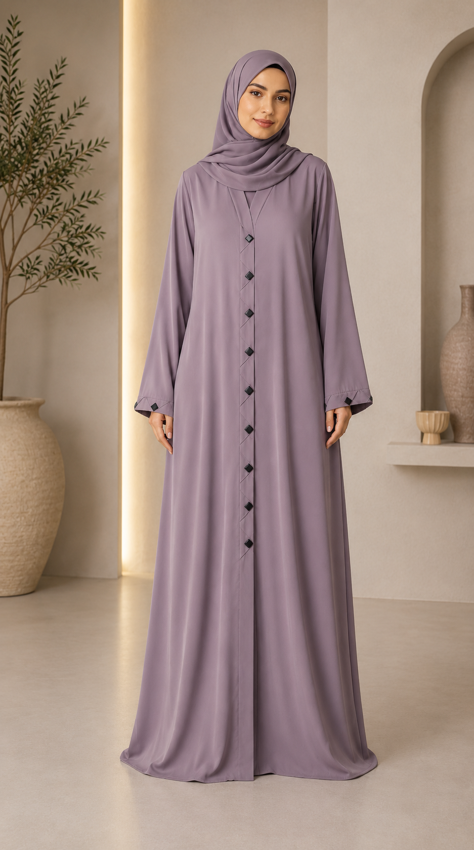 Black Button Down Abaya | Classic Islamic Wear for Women