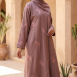 Simple Flower Embroidery Abaya Floral Embroidered Black Abaya Premium Embroidered Abaya for Women Luxury Modest Wear Pakistan Elegant Flower Embroidery Abaya Umme Aiman Embroidered Abaya